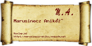 Marusinecz Anikó névjegykártya